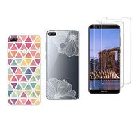 NOVAGO Compatible avec Huawei Honor 9 Lite- Pack de 2 Films écran en Verre trempé a+ 2 Coques Souples résistantes et Solides Anti Choc avec Impression de qualité Durable (Pack 4)