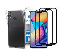 NOVAGO Compatible avec Huawei Honor Play -Pack 2 en 1-Coque Souple Solide Anti Choc avec Impression + 2 Films Protection écran Verre trempé résistant anti explosion d'écran