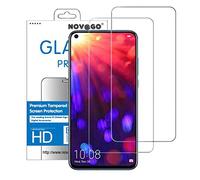 NOVAGO Compatible avec Huawei Honor View 20- Pack de 2 Films écran vitre verre trempé résistant 0.33 mm 9H (Transparent plus petits que l'écran)
