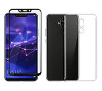 NOVAGO Compatible avec Huawei Mate 20 Lite -Film protection écran verre trempé résistant +1 Coque transparente solide et anti choc