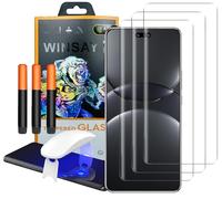 NOVAGO Compatible avec Huawei Nova 13 Pro - 3 Films écran verre trempé incurvé résistant avec colles et lampe fournies