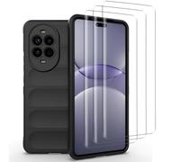 NOVAGO Compatible avec Huawei Nova 13 Pro -Coque AirBag Résistante Anti Choc Anti Casse+ 3 Films Protection écran vitre Verre trempé incurvé