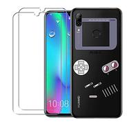 NOVAGO Compatible avec Huawei P Smart 2019, Honor 10 Lite-Coque Souple Solide avec Impression + 2 Films Protection écran Verre trempé résistant-Gameboy