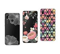 NOVAGO Compatible avec Huawei P Smart 2019,Honor 10 Lite -Pack de 3Coques Souples Solides avec Impression de qualité (3 Coques, Multicolore 5)