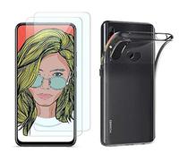 NOVAGO Compatible avec Huawei P Smart Z/Honor 9X / Honor 9X Pro - Pack Protection - Coque Arrière Transparente en Silicone TPU + 2 Films de Protection écran en Verre Trempé (Compatible Coque)