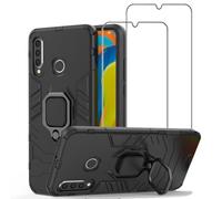 NOVAGO Compatible avec Huawei P30 Lite - Pack Complet- Coque Anti Choc avec Anneau béquille Anti Chute + 2 Films de Protection écran en Verre trempé résistant