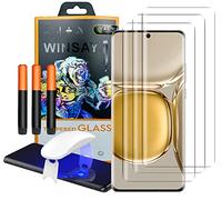 NOVAGO Compatible avec Huawei P50 Pro - 3 Films vitre protection écran vitre verre trempé incurvé avec colle et mini lampe fournie