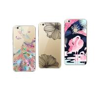 NOVAGO Compatible avec Huawei P8 Lite 2017 -Pack de 3 Coques Transparentes en Gel Souple résistante Anti Choc avec Impression de qualité (Pack 6)