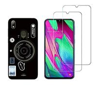 NOVAGO Compatible avec Huawei Y5 2019/Honor 8S (Pack 3 en 1) Coque Souple et Solide Transparente + 2 Films en Verre trempé résistants Anti Casse écran (Films Plus Petits Que l'écran) - Espace