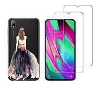 NOVAGO Compatible avec Huawei Y5 2019 (Pack 3 en 1) Coque Souple et Solide Transparente + 2 Films en Verre trempé résistants Anti Casse écran (Films Plus Petits Que l'écran)- Robe