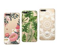 NOVAGO Compatible avec Huawei Y6 2018/ Honor 7A -Pack de 3 Coques Souples Solides Anti Choc avec Impression Motif de qualité (Multicolore 5)