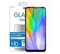 NOVAGO compatible avec Huawei Y6p - Pack de 2 films en verre trempé ultra résistant anti choc et anti explosion d'écran (Transparent)