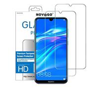 NOVAGO compatible avec Huawei Y7 2019 -Pack de 2 films en verre trempé ultra résistant anti choc et anti explosion d'écran