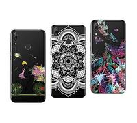 NOVAGO Compatible avec Huawei Y7 2019 -Pack de 3 Coques Souples Solides Anti Choc avec Impression Motif de qualité (3 Coques, Multicolore 2)