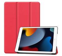 NOVAGO-Compatible avec IPad 10.2 2021/2020/2019 iPad 7/iPad 8/iPad 9 - Pochette, Étui Housse de Protection Solide et Pliable Fonction Mode Veille Automatique (Red)