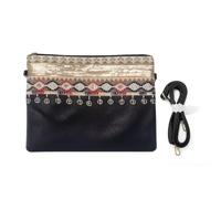 NOVAGO Pochette bandoulière strass à Maquillage, Pochette multiusage,Pochette Tablette (6-10'') compatible avec iPad iPad mini Galaxy Tab A7/A8/S2 décoration Fait Main (Noir/Doré)