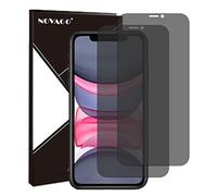 NOVAGO Compatible avec iPhone 11,iPhone XR (6.1'') - Lot de 2 Films vitre Protection écran Verre trempé résistant 0.33 mm 9H (Teinté anti espion)