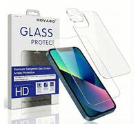 NOVAGO Compatible avec iPhone 13 Film Verre Trempé - Lot de 3 Protections Écran, Caméra et Dos, Ultra Résistant, Anti-Rayures et Anti-Chocs