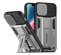 NOVAGO Compatible avec iPhone 14 Plus - Coque Résistante Magnétique Anti-Choc avec Support Pied Pliable et Glissière de Protection pour Objectif Caméra