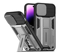 NOVAGO Compatible avec iPhone 14 Pro Max - Coque Résistante Magnétique Anti-Choc avec Support Pied Pliable et Glissière de Protection pour Objectif Caméra