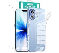 NOVAGO compatible avec iPhone 17 - Pack de Protection : Coque Transparente Souple + Lot de 2 Films Verre Trempé 9H pour Écran