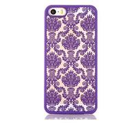 NOVAGO Compatible avec iPhone 5, iPhone 5S, iPhone Se 2016 Coque avec Impression Motif Fleuri de qualité (Rosace Violette 2)