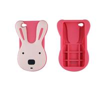 NOVAGO Compatible avec iPhone 5, iPhone 5S, iPhone Se 2016 Coque Lapin en Silicone Solide et résistante (Lapin Rouge)