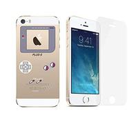 NOVAGO Compatible avec iPhone 5, iPhone 5S, iPhone SE 2016 Pack 2 en 1- Coque Transparente imprimée + 1 Film en Verre trempé résistant - Gameboy