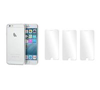 NOVAGO Compatible avec iPhone 6 iPhone 6S 4.7'' -(Pack 2 en 1) 1 Coque Transparente Ultra Fine + 3 Films Protection écran Anti Rayure