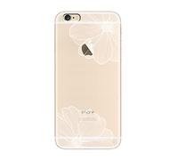 NOVAGO Compatible avec iPhone 6,iPhone 6s Coque Gel Souple incassable Résistant Antichoc avec Impression Motif Fantaisie Durable(Fleurs Blanches)