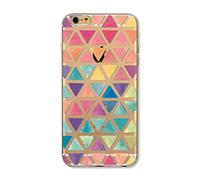 NOVAGO Compatible avec iPhone 6. iPhone 6s Coque Gel Souple incassable Résistant Antichoc Impression Motif Fantaisie Durable(Triangles)