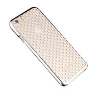 NOVAGO Compatible avec iPhone 6, iPhone 6S- Coque Rigide Transparente avec Contour Effet chromé Pois Argenté