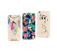 NOVAGO Compatible avec iPhone 6, iPhone 6s Pack de 3 Coques Gel Souple incassable Résistant Antichoc Impression Motif Fantaisie Durable(Multicolore #11)