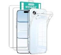 NOVAGO Compatible avec iPhone Air/iPhone 17 Air - Pack de Protection : Coque Transparente Souple + Lot de 2 Films Verre Trempé 9H pour Écran