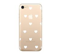 NOVAGO Compatible avec iPhone SE 2022/2020, iPhone 8, 7 - Coque Arrière de Protection Souple en Silicone Gel à Motif - Design Fantaisie, Anti-Choc et Fine (Coeurs- 2)