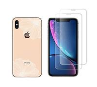NOVAGO Compatible avec iPhone XS Max 6.5'' (2018) Combo (Coque + 2 Films) Coque Gel Solide Anti Choc + 2 Films écran en Verre trempé 0.26 mm résistant (HBFleurBlanche)