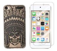 Novago Compatible avec iPod Touch 5, Touch 6, Touch 7 Coque Gel imprimée Solide résistante +1 Verre en Verre trempé Transparent résistant (indien) G