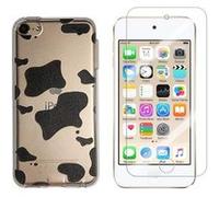 Novago Compatible avec iPod Touch 5, Touch 6 Coque Gel imprimée Solide résistante +1 Verre en Verre trempé Transparent résistant (Vache)