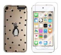 NOVAGO Compatible avec iPod Touch 7, Touch 6, Touch 5 Coque Gel Imprimée Solide Résistante +1 Verre en Verre Trempé Transparent Résistant (Pinguoin)