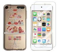 Compatible avec iPod Touch 5, Touch 6 Coque Gel imprimée Solide résistante +1 Verre en Verre trempé Transparent résistant (Sweety)