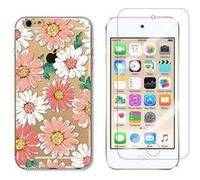 Novago Compatible avec iPod Touch 5, Touch 6, Touch 7 Coque Gel imprimée Solide résistante +1 Verre en Verre trempé Transparent résistant (Camomille#2) G