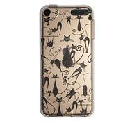 NOVAGO Compatible avec iPod Touch 7/6 / 5 (7ème, 6ème et 5ème Génération) - Coque de Protection Souple en Silicone Gel Transparent avec Motif Imprimé en Relief - Multi Chats