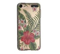 NOVAGO Compatible avec iPod Touch 7/6 / 5 (7ème, 6ème et 5ème Génération) - Coque de Protection Souple en Silicone Gel Transparent avec Motif Imprimé en Relief- Bouquet Exotique