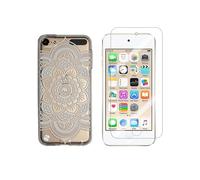 NOVAGO Compatible avec iPod Touch 7 Touch 6 et Touch 5 - Coque Gel Silicone Souple Imprimée Rosace Blanche avec 1 Film Protection Écran Verre Trempé