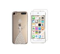Coque Gel imprimée solide et résistante + 1 film en verre trempé transparent résistant (Robe Blanche) pour iPod Touch 5, Touch 6