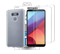NOVAGO Compatible avec LG G6 - Pack Complet Protection Intégrale - Coque Arrière Résistante Transparente en Silicone TPU + 2 Films de Protection écran en Verre Trempé (Transparent, Compatible Coque)