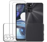 NOVAGO Compatible avec Motorola Moto G22 4G / Moto E32s 4G - Pack Protection - Coque Arrière Transparente en Silicone TPU + 2 Films de Protection écran en Verre Trempé (Transparent, Compatible Coque)