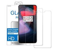 NOVAGO Compatible avec OnePlus 6 Pack de 2 Films Protection Écran Verre trempé Résistant et Transparent, Films Plus Petits Que l'écran