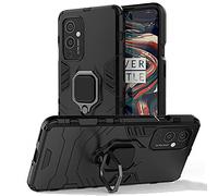 NOVAGO Compatible avec OnePlus 9 5G / 1+9 5G - Coque Arrière Armure Anti-Choc avec Anneau Support Rotatif - Béquille, Compatible Support Voiture Magnétique et Protection Robuste