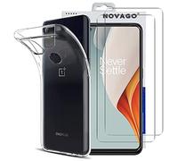 NOVAGO Compatible avec OnePlus Nord N100 4G - Pack Complet Protection Intégrale - Coque Arrière Résistante Transparente en Silicone TPU + 2 Films de Protection écran en Verre Trempé (Compatible Coque)